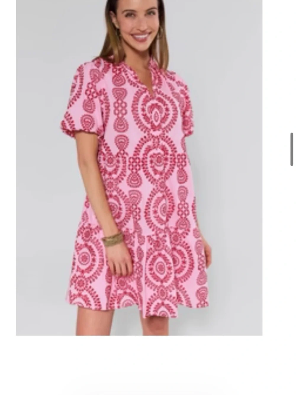 Avara Lucia Embroidered Pink Dress XS MSRP $88 shoulder to hem 35” - Picture 4 of 4